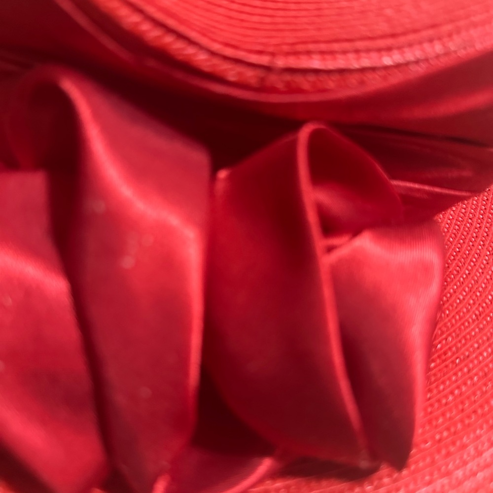 Amanda Smith Big Bow Vibrant Red Woven Hat - Picture 6 of 6